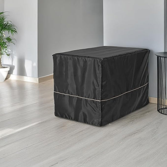 MidWest Homes for Pets Medium Dog Crate Cover, Black Polyester Privacy Kennel Cover Fits Most 30-inch Crates, Machine Washable, Reduces Barking & Chewing