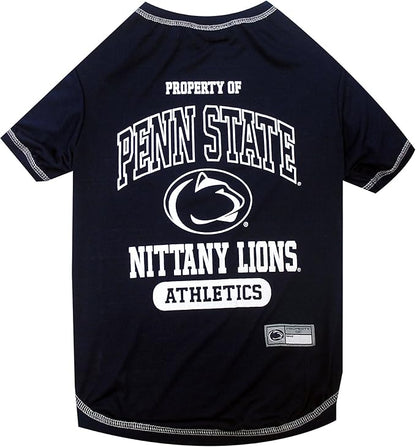 Pets First Collegiate PENN STATE NITTANY LIONS Dog T-Shirt, Medium. - Licensed Shirt for Pets Team Colored with Team Logos.- Premium Stretchable Materials for the Comfrot of your Dog & Cat.