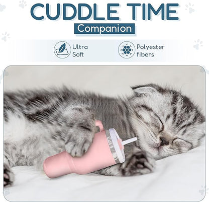 PUPROAR Kitty Cup Catnip Toy - Easter & Birthday Cat Gift Toy with Catnip & Crinkle, Funny Gift for Girl Indoor Kitten (Pink Peach Dust)