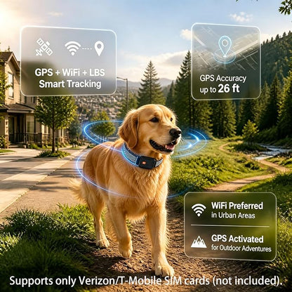 GPS Dog Collar, Wireless Pet Fence & GPS Pet Tracker White | GPS dog collar with app control, wireless pet fence, virtual boundaries, real-time tracking and activity monitoring，no fee.