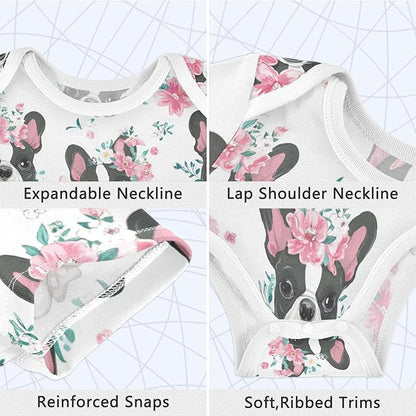 Bright Emotions Raccoons Baby Short Sleeve Bodysuits Romper Unisex Infant Outfit Wrapping Clothes for Boy Girl kids 3M