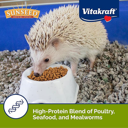 Sunseed Vita Prima Hedgehog Food - High-Protein Poultry, Seafood, and Mealworm Food Blend - Vitamin-Fortified for Happy and Healthy Hedgehogs 1.56 Pound (Pack of 1)