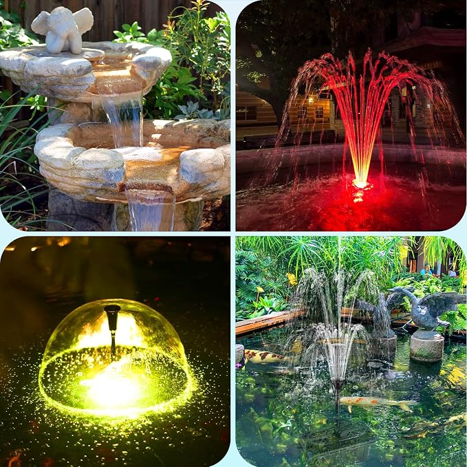 RGB Pond Filter with Pump Fountain Kits, 660GPH Pond Filter Box With 40W Pond Pump & RGB Auto-Cycle LED Lights, Koi Pond Filters for Outdoor Ponds Clean, Clear, and Add Water Features