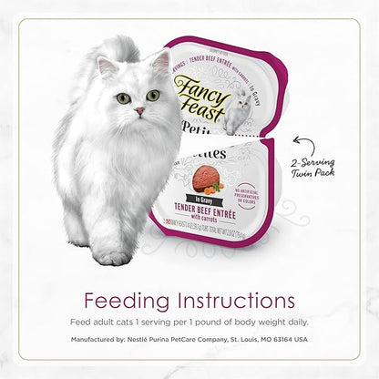 Purina Fancy Feast Petites Tender Beef Entree With Carrots in Gravy Gourmet Wet Cat Food - (Pack of 12) 2.8 oz. Tubs