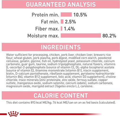 Royal Canin Feline Health Nutrition Kitten Thin Slices in Gravy Cat Food, 3 oz (Pack of 18)