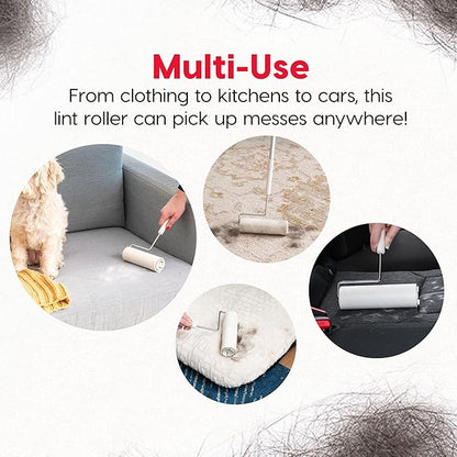 IRIS USA Cat Litter Box, with Front Door Flap, Handle and Scoop, Dark Gray + Extra Sticky Lint Roller, Value Pack Comes with Storage Box, Standard and T-Handle Roller, Refills, 1260 Sheets Total