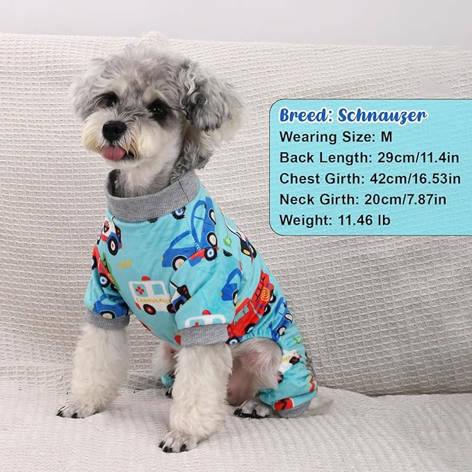 4 Pack Dog Pajamas Soft Lightweight Dog Recovery Suit Onesie Clothes for Small Medium Female Pet Boys Girls Dogs