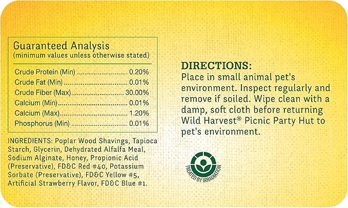 Wild Harvest™ Picnic Party Hut, Artificial Strawberry Flavored House for Pets, 1 Ct.
