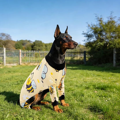 2PCS Dog Pajamas for XXL Sized Dogs Pjs Onesies Outfits Pet Jammies Boy Girl Male Female Apparel Toucan Bee Pattern Soft Lightweight Stretch Clothing