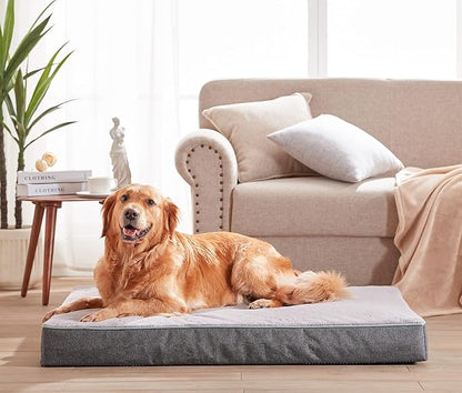WATANIYA PET Extra Large Dog Beds, Memory Foam with Faux Fur, Orthopedic with Waterproof Liner, Anti-Slip Bottom, Machine Washable Cover
