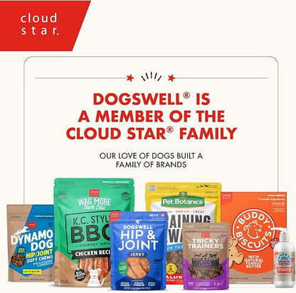 DOGSWELL Hip & Joint Dog Treats 100% Meaty, Grain Free, Glucosamine Chondroitin & Omega 3, Chicken Soft Strips 20 oz