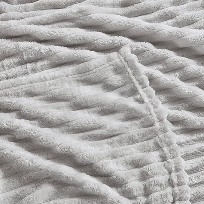 Nestl Light Grey Throw Blanket for Couch - Cozy Warm Fuzzy Blankets for Women, Plush Small Fleece Throws for Girls - Silver, 50 x 60 Inches