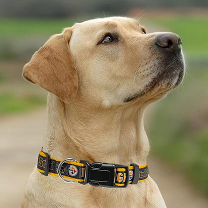 Pets First NFL Pittsburgh Steelers Licensed PET COLLAR, Medium - Heavy-Duty, Strong, and Durable Dog Collar. Available in 31 Football Teams and 4 Sizes