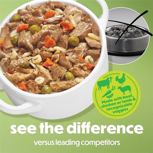 Purina Beneful Protein Gravy Wet Dog Food Variety Pack Freshly Prepared Meals Stew - (Pack of 6) 10 oz. Tubs