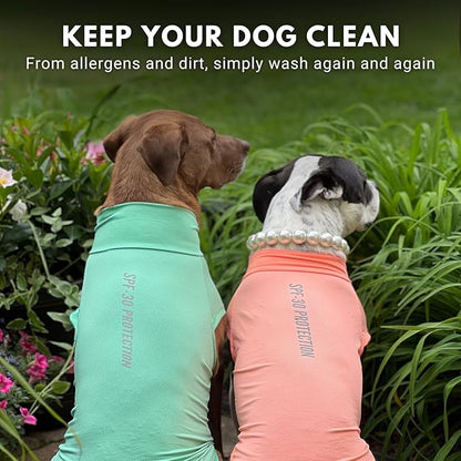 Spark Paws Sunblock Dog T-Shirt, SPF30 Protection, Lightweight Breathable Quick Dry for Dogs with Sensitive Skin - Peach & Mint (Set of 2) - 4XL