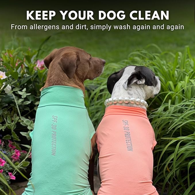 Spark Paws Sunblock Dog T-Shirt, SPF30 Protection, Lightweight Breathable Quick Dry for Dogs with Sensitive Skin - Peach & Mint (Set of 2) - 3XL