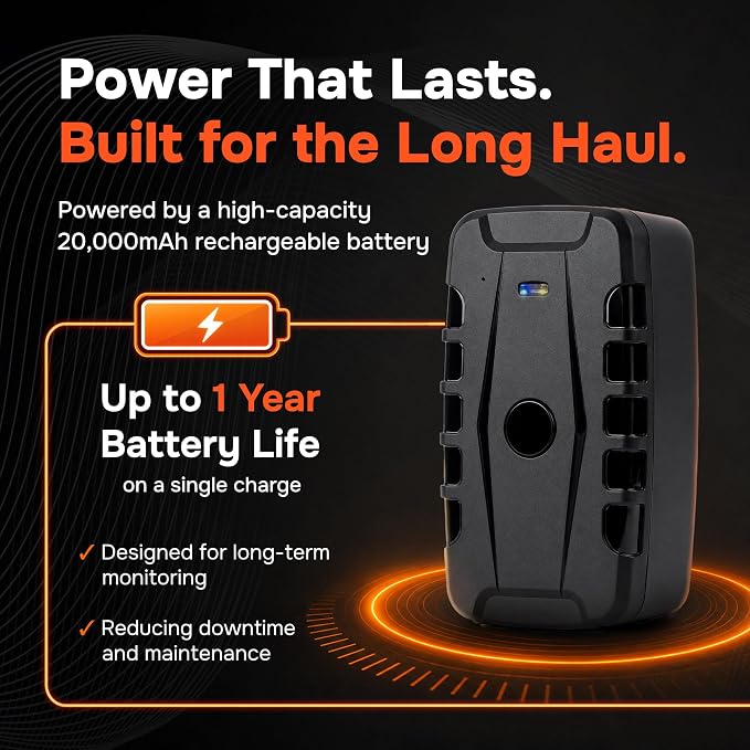 GPS Tracker for Vehicles, No Subscription, No Monthly Fee | Up to 1-Year Battery, IP67, Real-Time Location, Speeding Monitoring, Route History, Geofence