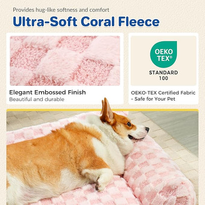 ABCPET Cat Bed Cats Couch for Puppy and Kitten, Fluffy Pet Couch Small Dog Sofa Bed, Supportive Cat Sofa for Indoor Cats, Washable Cover & Non-Slip, 26 inch, Pink