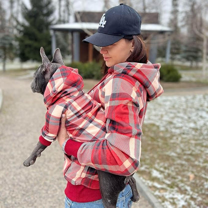 Spark Paws Human Hoodie - Premium Quality, Buttery Soft, Superior Comfort and Fit, Calming Fleece Interior, Suitable for All Styles - Red Plaid, XL
