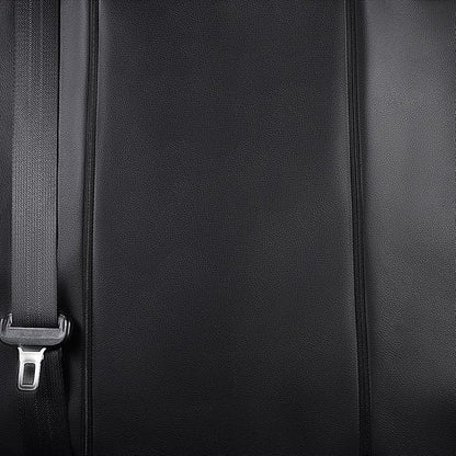 Flying Banner car seat Covers Protects Water Proof Faux Leather Carbon Fiber Front and Rear Bench (Black, Full Set - 8PCS)