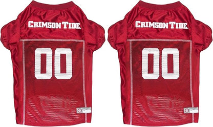 Pets First NCAA College Alabama Crimson Tide Mesh Jersey for Dogs & Cats, Size XX-Large, Licensed Dog Jersey with Your Favorite Football/Basketball College Team (Pack of 2)