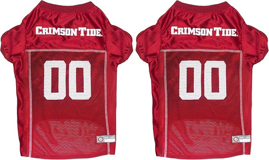 Pets First NCAA College Alabama Crimson Tide Mesh Jersey for Dogs & Cats, Size XX-Large, Licensed Dog Jersey with Your Favorite Football/Basketball College Team (Pack of 2)