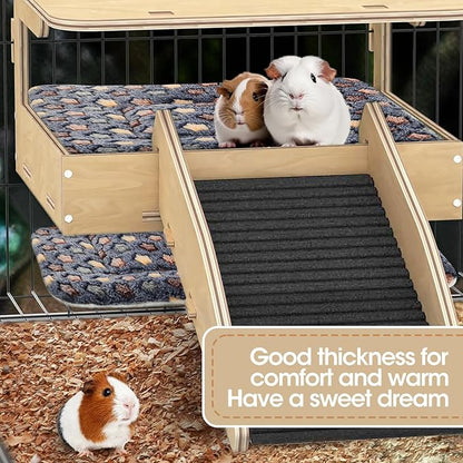 2 Pack Guinea Pig Bed - 10 x 13 Inch Guinea Pig Pee Pads Bedding - Washable and Thickness Upgrade (Dark Blue,M)