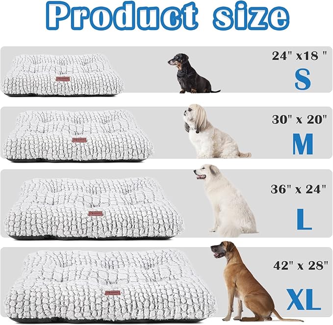 ULIGOTA Dog Bed Crate Pad Plush Dog Crate Mat for Small Medium Large Dogs Soft Dog Bed Anti Slip Fulffy Comfy Kennel Pad