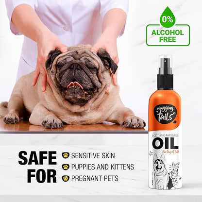 Wagging Tails 6-in-1 Soothing Oil - 6.76 fl oz for Dogs & Cats | Coconut Oil for Skin & Coat | Helps Hydrate & Moisturize Hair | Improve Coat Shine and Softness