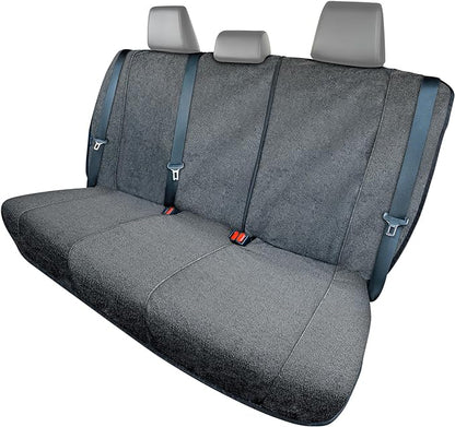 Season Guard Back Seat Towel Seat Cover for Cars; Great for After Gym Workouts, Dogs, and Outdoor Activities; Universal Fit for Cars SUVs Vans Trucks Rear Seats, EZ fit, Non Slip Grip, Grey