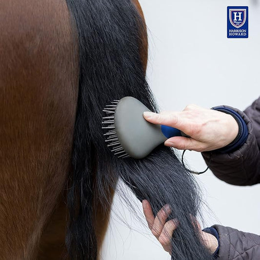 Harrison Howard ShineWell Humanized Design Non-Slip Ultra-Soothing Mane and Tail Brush for Horse