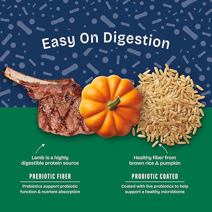 Natural Balance Health Protection Dry Dog Food – Whole Body Health, Easy on Digestion Dog Food Made with Lamb, Brown Rice & Pumpkin for Dogs - 24lbs.