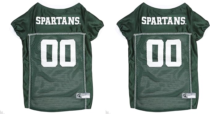 Pets First NCAA College Michigan State Spartans Mesh Jersey for Dogs & Cats, Size Medium, Licensed Dog Jersey with Your Favorite Football/Basketball College Team (Pack of 2)