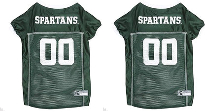 Pets First NCAA College Michigan State Spartans Mesh Jersey for Dogs & Cats, Size Medium, Licensed Dog Jersey with Your Favorite Football/Basketball College Team (Pack of 2)