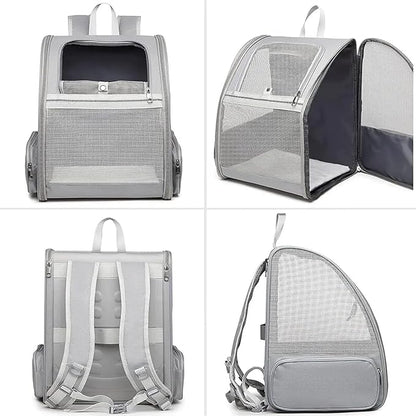 Ventilated Cats Dogs Rabbits Carrier Backpack for Small Pets and Puppies – Perfect for Outdoor Adventures and Vet Visits, Ultimate Comfort On-The-Go (Black)