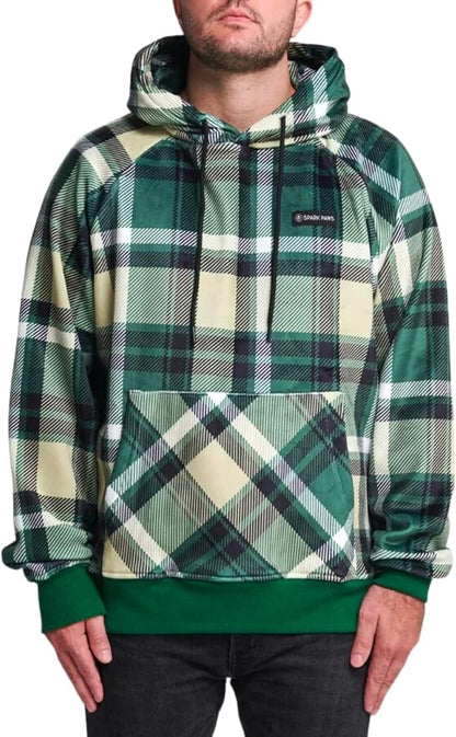 Spark Paws Human Hoodie - Premium Quality, Buttery Soft, Superior Comfort and Fit, Calming Fleece Interior, Suitable for All Styles – Green Plaid, 2XL