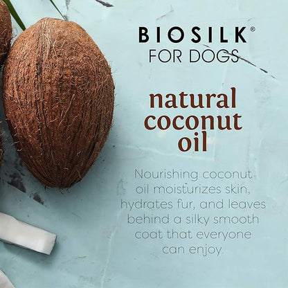 BioSilk for Dogs Silk Therapy Shampoo with Organic Coconut Oil | Coconut Dog Shampoo Waterless Shampoo | Dry Dog Shampoo from Silk Therapy for Fresh Dog Coats,Beige