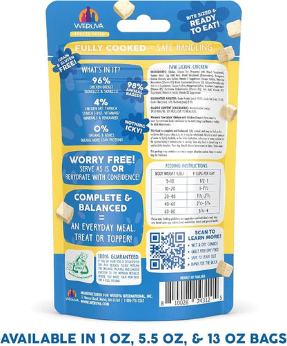 Weruva Dog Freeze Dried, Paw Lickin' Chicken with Chicken Breast, 1oz Bag (Pack of 3)