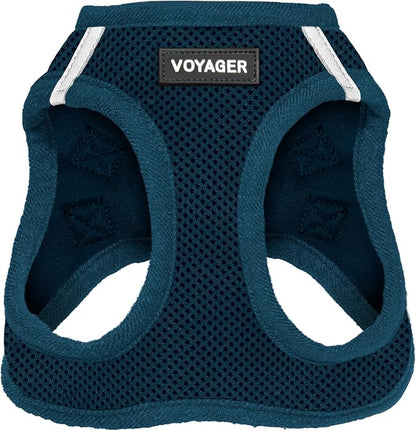 Best Pet Supplies Voyager Step-in Air Harness - All Weather Mesh, Reflective, No Pull Harness for Dogs, Cats - Secure with Hook & Loop Fastener, Buckle, Double D-Rings - Blue, M