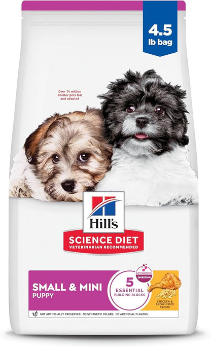 Hill's Science Diet Puppy Small & Mini Dry Dog Food, Chicken & Brown Rice, 4.5 lb. Bag