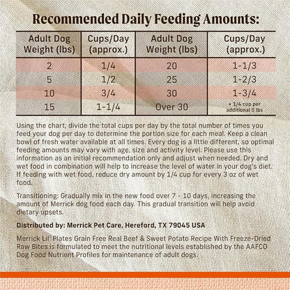 Merrick Lil’ Plates Grain Free Dry Dog Food For Small Dogs, Texas Beef And Sweet Potato Kibble With Raw Bites - 10.0 lb. Bag