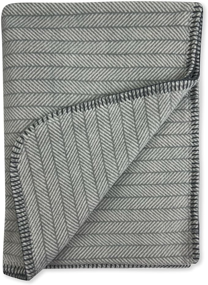 Preston II – THE Polar Fleece Throw, Super-Soft Recycled Polar Fleece Dog Blanket Couch Coat Sofa and Car Protecter for Small, Medium, Large Dogs - 40”x 50”, Dove Gray Herringbone, One Size