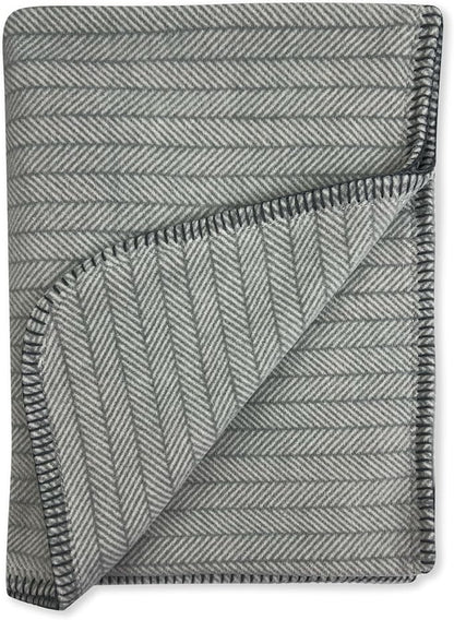 Preston II – THE Polar Fleece Throw, Super-Soft Recycled Polar Fleece Dog Blanket Couch Coat Sofa and Car Protecter for Small, Medium, Large Dogs - 40”x 50”, Dove Gray Herringbone, One Size