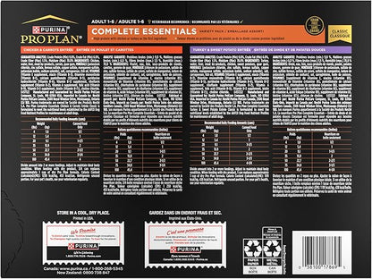 Purina Pro Plan Wet Dog Food Grain Free Complete Essentials Variety Pack,Chicken and Carrots and Turkey-and Sweet Potato Entrees - 13 oz. Cans,(Pack of 24)