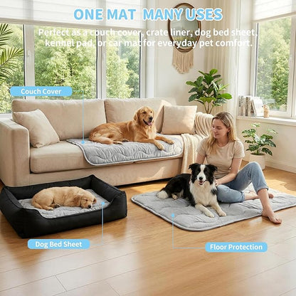 Dog Cooling Mat Q-Max>0.4 Self Cool Pad for Dogs and Cats, Washable Portable Pet Sleeping Pad for Summer Size 27.6" x 19.7"