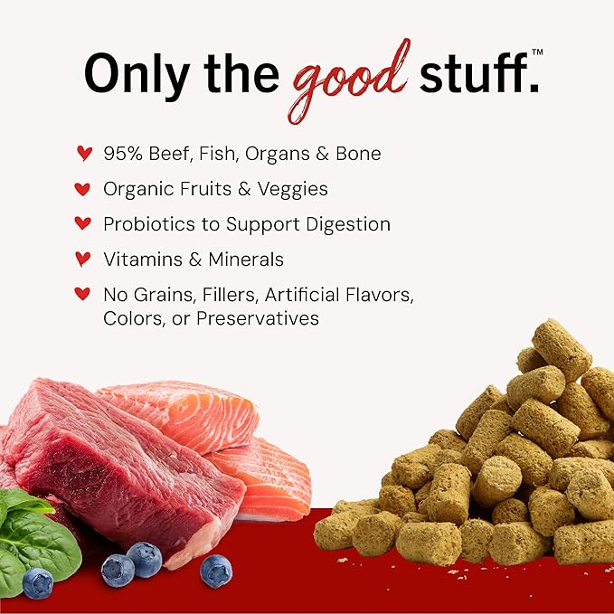 Stella & Chewy's Freeze Dried Raw Meal Mixers – Crafted for Puppies – Grain Free, Protein Rich Perfectly Puppy Beef & Salmon Recipe – 3.5 oz Bag