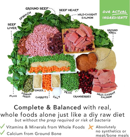 Simple Food Project - Beef & Salmon Recipe - Freeze Dried Raw Food for Dogs - 24oz
