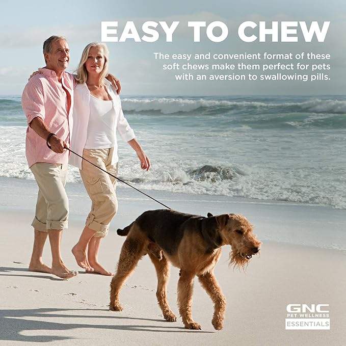 GNC Pets Essentials Dog Multivitamin Soft Chews with Salmon Oil, Bacon Flavor Daily Vitamin and Mineral Supplement for Puppies, Adult and Senior Dogs, Skin Coat and Immune Support, 60 Count