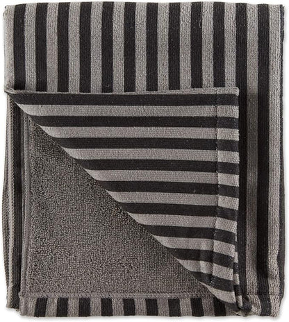 Bone Dry Pet Grooming Towel Collection Absorbent Microfiber X-Large, 41x23.5", Striped Black