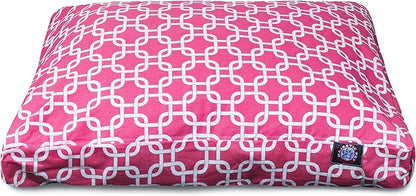 Majestic Pet Shredded Memory Foam Dog Bed Small with Removable Washable Cover – Rectangle Orthopedic Dog Bed–Durable Dog Crate Bed-Flat Dog Bed for Senior Dogs - (27x20) S - Links - Coral